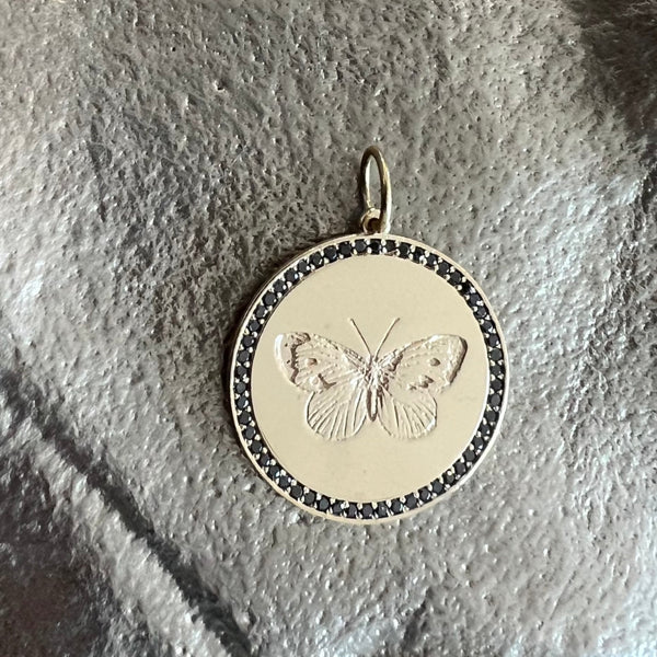 JANEY CUSTOM  Etched Disc Pendant