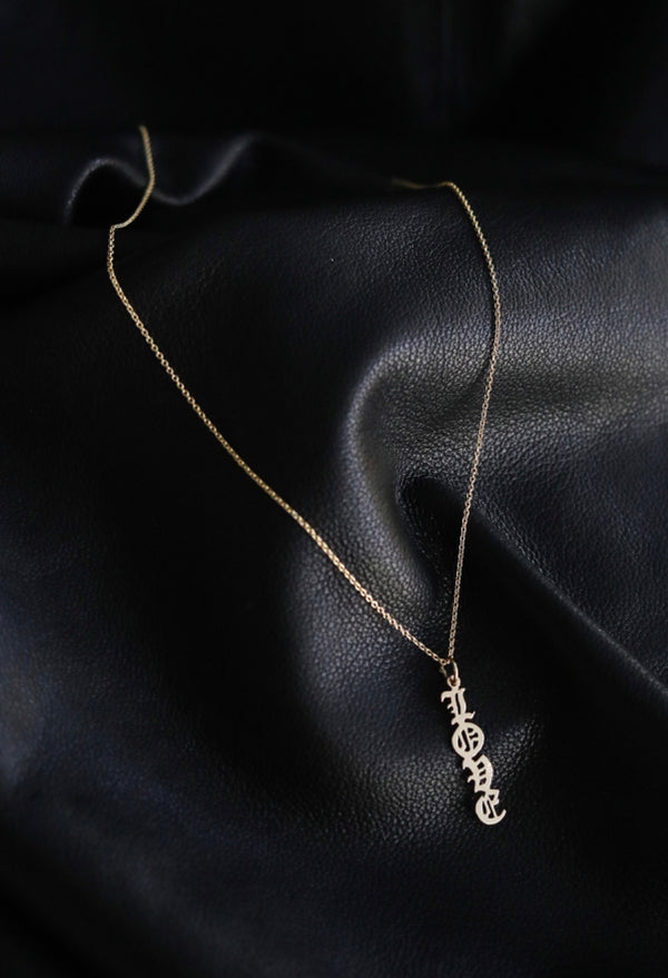 Old English LOVE Drop Necklace