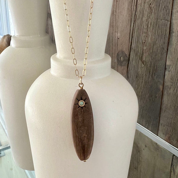 BAILEE Wood Drop Necklace