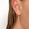 SASHA SPIKE DROP HUGGIE EARRINGS - FROM FINE TO FAUX