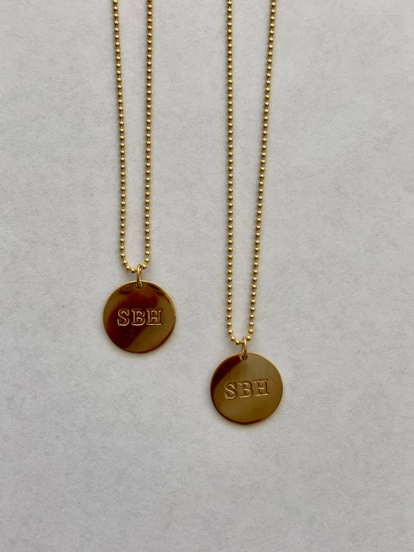 CUSTOM LETTER DISC NECKLACE