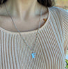 F initial Sterling Silver necklace - .5"