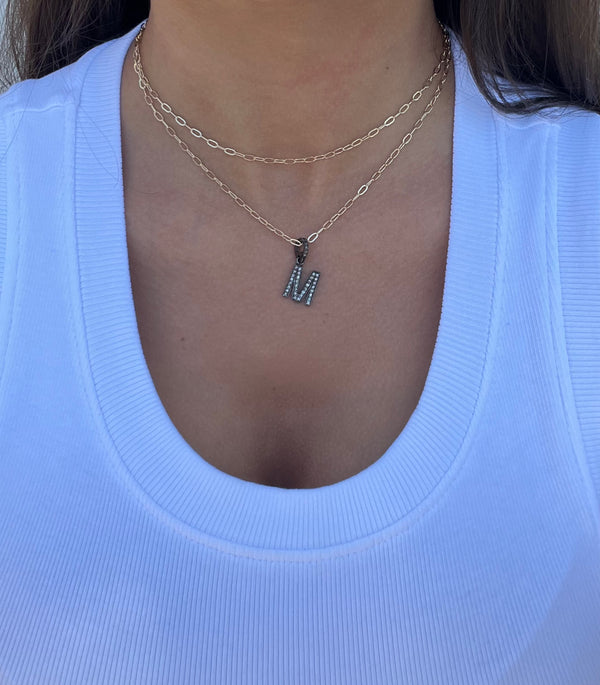 LETTERS -mixed metal CHARMS - Necklace