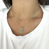 MOM TURQUOISE ENAMEL NECKLCE