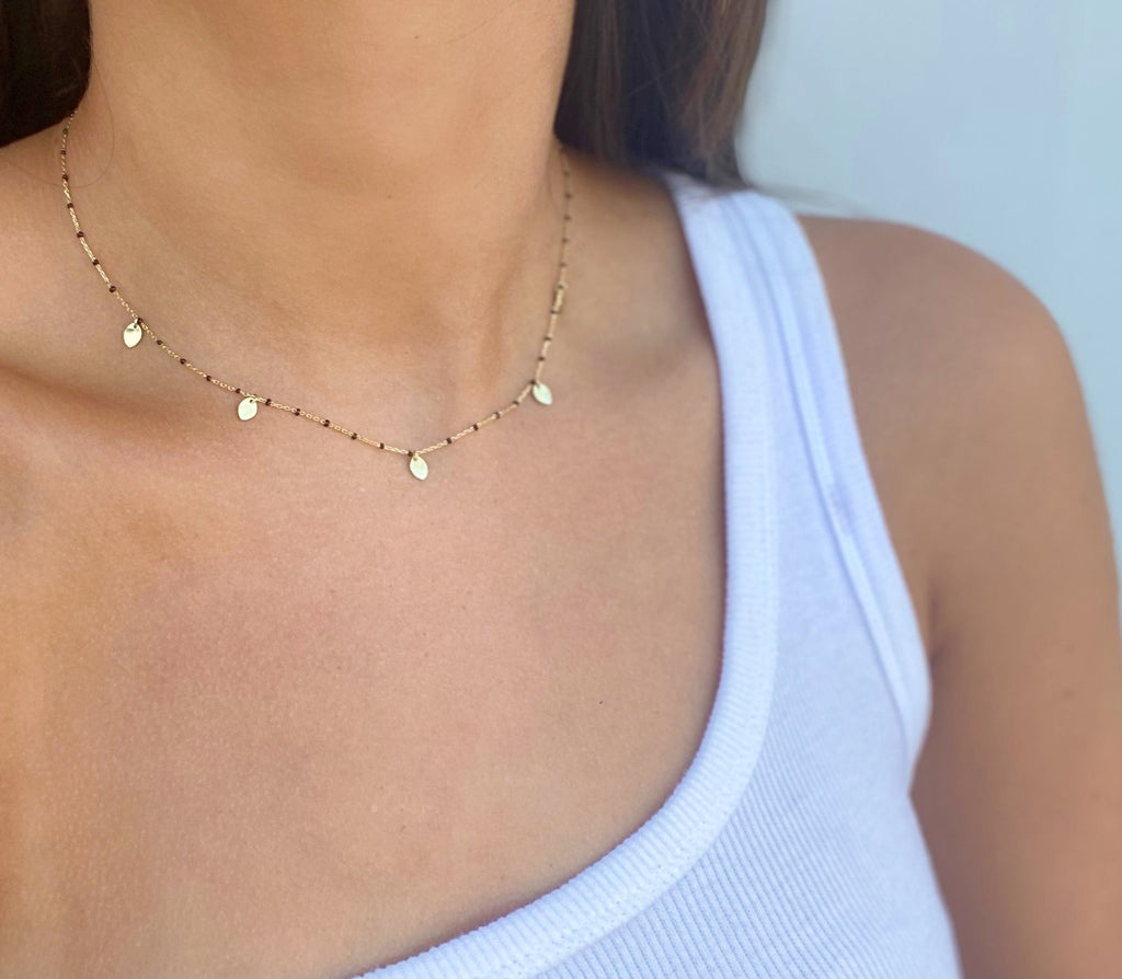 RILEY Gold Leaf Enamel Necklace