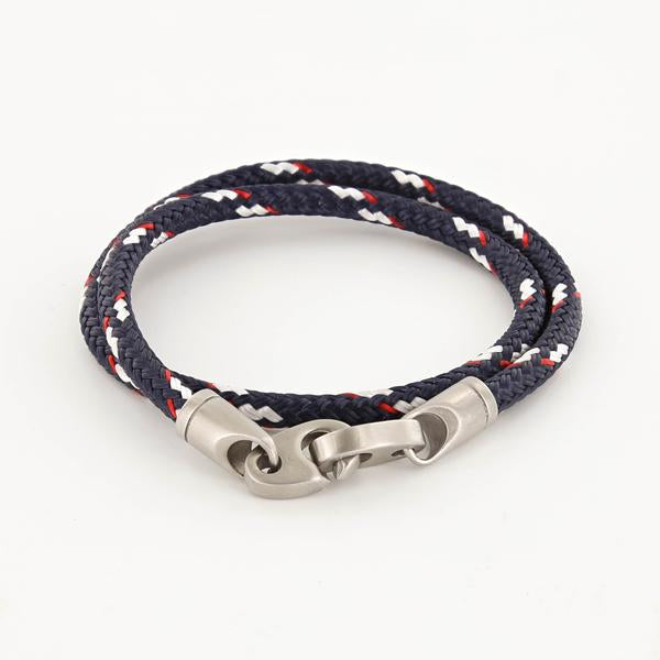 Contender Double Wrap Rope Bracelet with Matte Stainless Steel Brummels