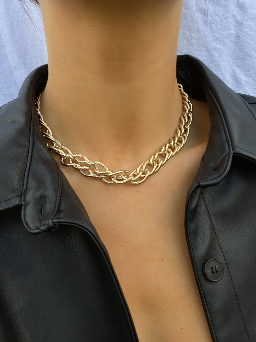 chunky gold silver collar choker chunky chain multi stranded statement  necklace | eBay