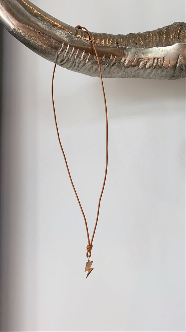 STERLING MENS BOLT  Necklace