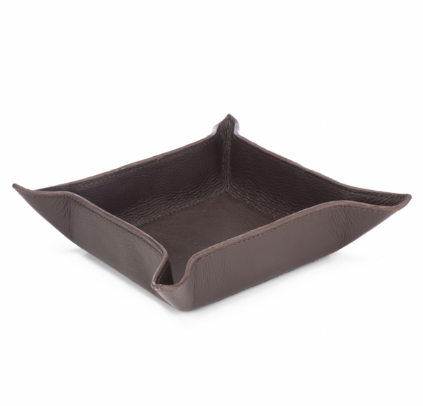 Perry Leather Valet Tray in Brown by Boulevard
