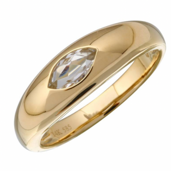 BEAM Gold Band with Stone Ring