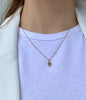 REINN STONE + DIAMOND CHARM NECKLACE - LEATHER CORD