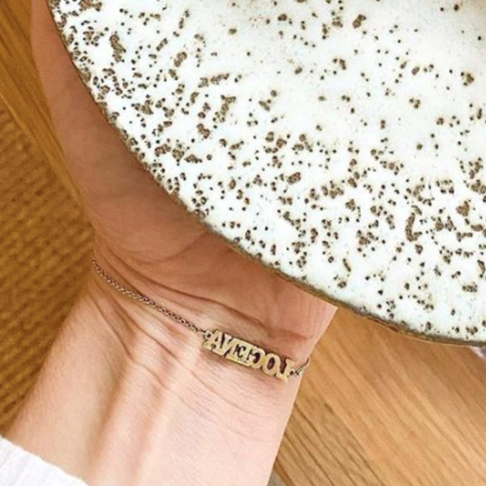 Custom Name Plate Chain Bracelet