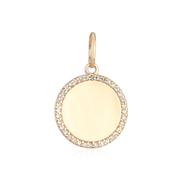 MARCI Yellow Gold Diamond Disc Pendant
