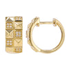 ROCKER DOUBLE ROW  PYRAMID HUGGIE EARRINGS