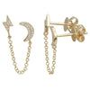 STAR & MOON Chain Drop Earrings