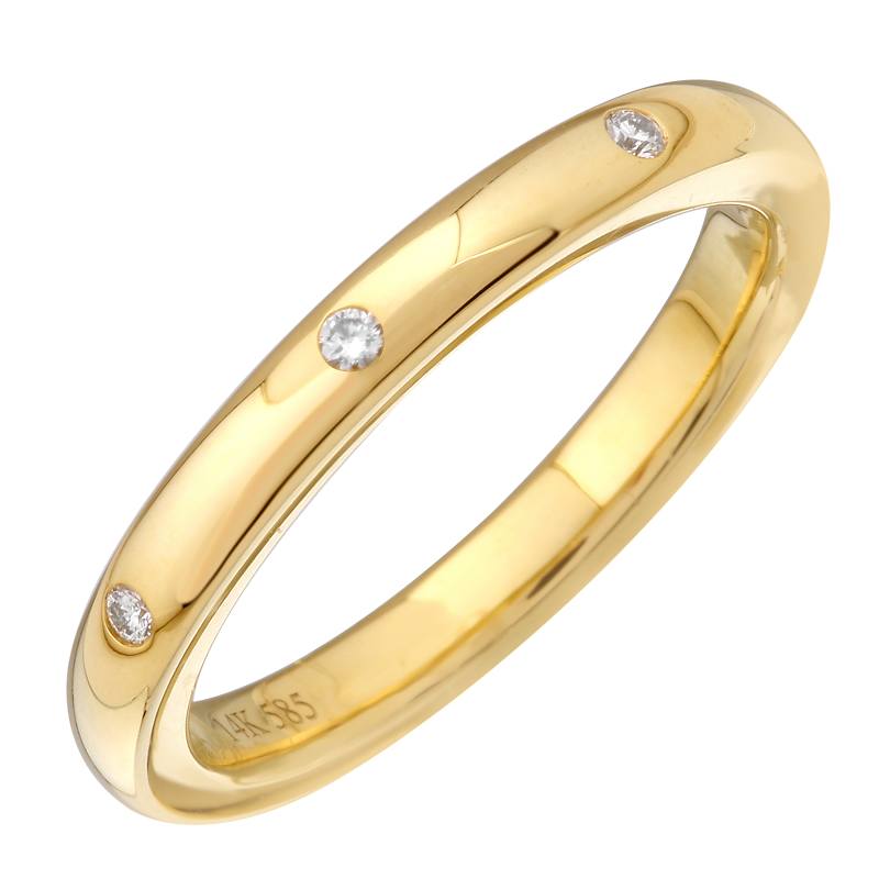 AMELIA Gold Band Ring with Diamonds